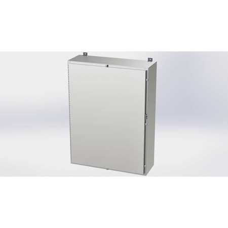 Saginaw Control & Engineering Padlockable Hasp Electrical Enclosures, 48 in H, 12 in D, 36 in W, NEMA 4X, 304 Stainless Steel SCE-48H3612SSLP